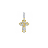 Jesus Christ Diamond Baguette Cross Pendant (14K)