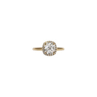 Cushion Engagement Ring (Yellow Silver)