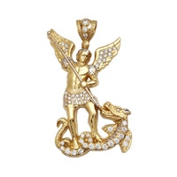 Stone-Set Saint Michael Pendant (14K)