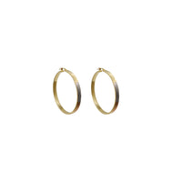 Tricolor Diamond Cut Hoop Earrings (14K)