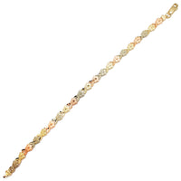 Tricolor Flower & Heart Bracelet (14K).