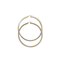 Two-Tone Diamond Cuts Hoop Earrings (14K)