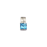 Tiny Square Lady CZ Pendant (14K)