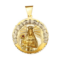 Two-Tone Diamond Cuts Santa Barbara Medallion Pendant (14K)