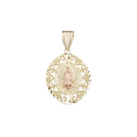 Two-Tone Virgin Mary Flat Design Pendant (14K)
