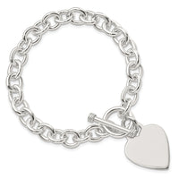 Heart Tag Toggle Bracelet (Silver)
