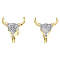 Ice-Out Bull Earrings (14K)