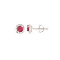 Diamond & Ruby Stud Earrings (14K)