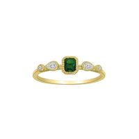 Diamond Emerald Cut Emerald Fancy Ring (14K)