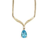 Natural Aquamarine Necklace (14K)