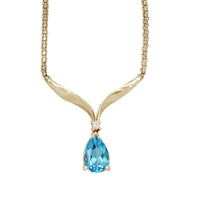 Natural Aquamarine Necklace (14K)