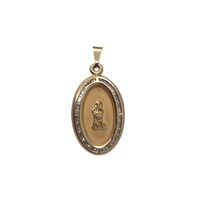 Zirconia Oval Saint Lazarus Pendant (14K)