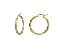 Diamond-Cut Bamboo Style Hoop Earring (14K)