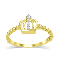 CROWN WHITE Y/G RING