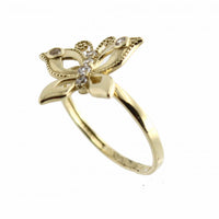 Zirconia Butterfly Ring (14K)