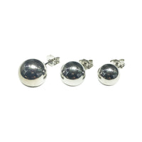 Ball Stud Earring Silver (High-Polished Finish)