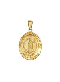 Oval "Our Lady of Guadalupe" Medallion Pendant (14K)