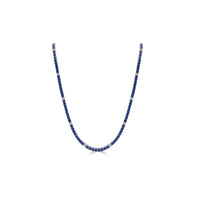 Blue & White Tennis Fancy Chain (Silver)
