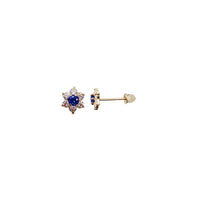 Cubic Zirconia Flower Stud Earring (14K)