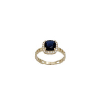 Birthstone Cushion CZ Halo Cuban Ring (14K)