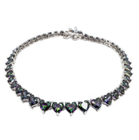 Cubic Zirconia Heart Bracelet ( Silver )