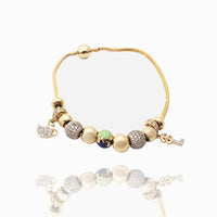 Snake Link Charm Bracelet (14K).