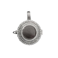 Circle Baguette & Round Picture Pendant (Silver)