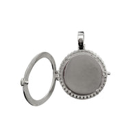 Circle Baguette & Round Picture Pendant (Silver)