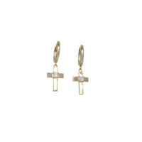 Dangling Cross Earring (14K)
