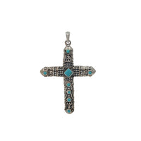 Turquoise Cross Pendant (Silver)