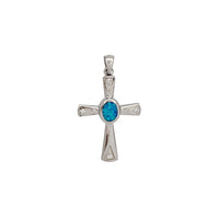 Blue Opal Cross Pendant (SILVER)