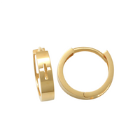 Plain Cross Huggie Earrings(14K)