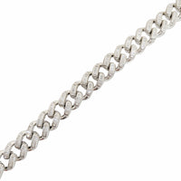 Iced-out Baguettes Cuban Bracelet (Silver)