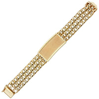Triple Square Cuban Link ID Bracelet (14K)