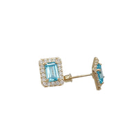 Emerald-Cut CZ Earrings (14K)