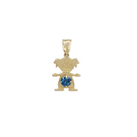 Zirconia Birthstones Little Girl Pendant (14K)