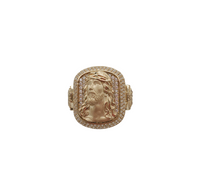 Zirconia Jesus Head Ring (14K)