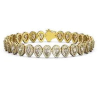 Diamond Tear Drop Tennis Bracelet (14K).