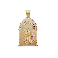 Zirconia Diamond-Cut Saint Barbara Shrine Pendant (14K)