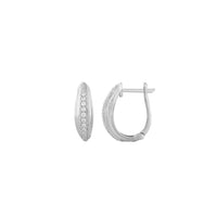 Diamond Shell Design Hoop Earrings (14K)