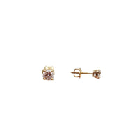 Diamond Single Round Stone Earrings (14K)