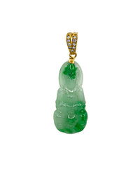Diamond Guanyin Jade Pendant (14K)