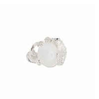 Moon Stone Dragon Ring (Silver)