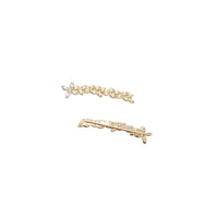 Zirconia Flower Ear Climbers (14K)