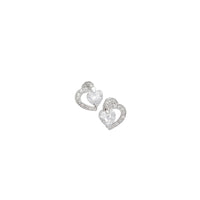 Heart Stud Earrings (Silver)