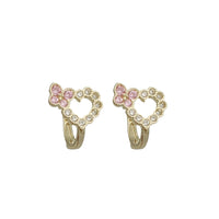 Iced-Out Heart Earrings (14K)