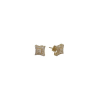 Cubic Zirconia Square Earrings (14K)
