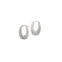 Twisted Oval-Shape Hoop Earring (Silver)