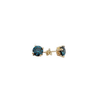 Blue Diamond Solitaire Stud Earring (14K)