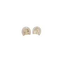 Iced-Out Horseshoe Earrings (14K)
